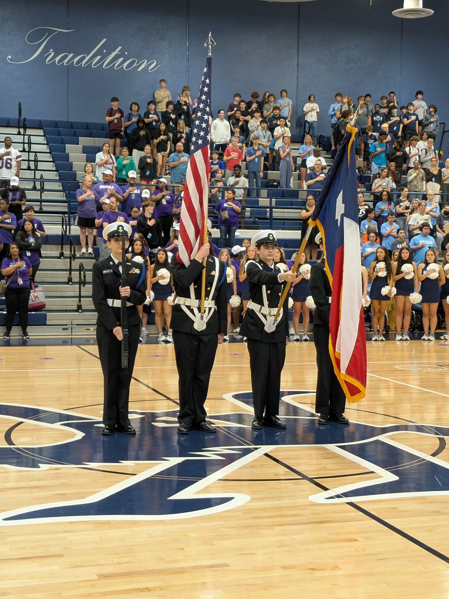 KHS NJROTC Color Guard presenting for the Integrated Athletics Humble ISD Soccer event today!