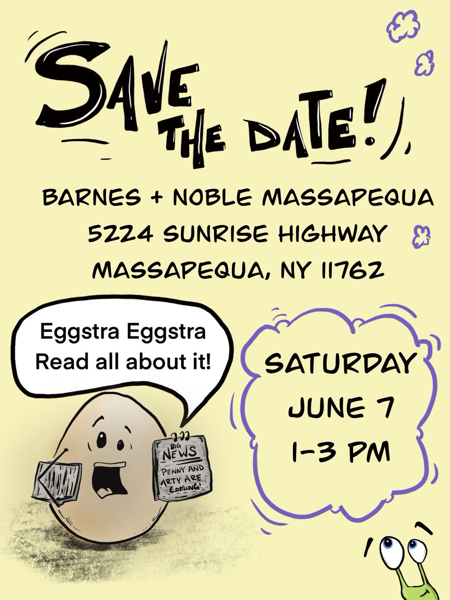 Penny Schneider (@pennyschnei) on Twitter photo ARTY and I are coming to Barnes +Noble Massapequa! June 7th, 1-3 pm. Reading and more! Be there or be square! #Arty #graphicnovel #kidlit #authorillustrator #meetandgreet <a href="/BNMassapequa/">Barnes & Noble Massapequa</a> <a href="/jenlowrywrites/">Monarch Educational Services, LLC</a> <a href="/PressMonarch/">Monarch Educational Services, L.L.C.</a> <a href="/SCBWILongIsland/">SCBWI Long Island</a> ARTY and I are coming to Barnes +Noble Massapequa! June 7th, 1-3 pm. Reading and more! Be there or be square! #Arty #graphicnovel #kidlit #authorillustrator #meetandgreet <a href="/BNMassapequa/">Barnes & Noble Massapequa</a> <a href="/jenlowrywrites/">Monarch Educational Services, LLC</a> <a href="/PressMonarch/">Monarch Educational Services, L.L.C.</a> <a href="/SCBWILongIsland/">SCBWI Long Island</a>