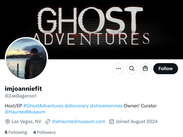 the Zak bagans anti scam page tweet media