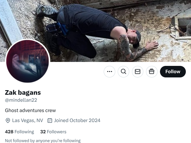the Zak bagans anti scam page tweet media