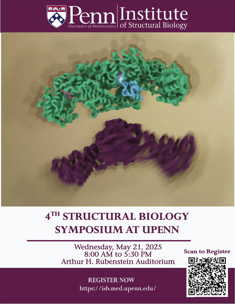 Penn Medicine CSO (@pennmedcso) on Twitter photo Join the Institute of Structural Biology on 5/21 for the 4th Structural Biology Symposium! Learn more & register➡️ isb.med.upenn.edu/4th-structural… <a href="/BB_UPenn/">UPenn Dept of Biochem & Biophys</a> Join the Institute of Structural Biology on 5/21 for the 4th Structural Biology Symposium! Learn more & register➡️ isb.med.upenn.edu/4th-structural… <a href="/BB_UPenn/">UPenn Dept of Biochem & Biophys</a>