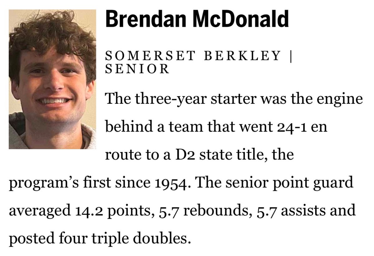 Somerset Berkley Raiders Boys Basketball (@sbrhs_boyshoops) on Twitter photo Congratulations to Brendan McDonald on being named to the Boston Globe Boys Basketball All Scholastic Team!
<a href="/sb_raiders/">SB Athletics</a> <a href="/SBRHSBoosters/">SBRHS Boosters</a> <a href="/GlobeSchools/">Boston Globe Schools</a> Congratulations to Brendan McDonald on being named to the Boston Globe Boys Basketball All Scholastic Team!
<a href="/sb_raiders/">SB Athletics</a> <a href="/SBRHSBoosters/">SBRHS Boosters</a> <a href="/GlobeSchools/">Boston Globe Schools</a>