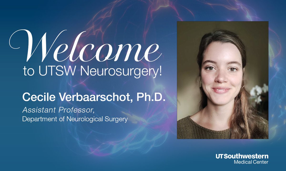 UTSWNeurosurg's tweet image. An enthusiastic welcome to Dr. Cecile Verbaarschot and the fascinating new interdisciplinary line of research she&apos;s bringing to UTSW that bridges #cognitive_neuroscience, #AI and #robotics!  @UTSWMedCenter @UTSWBrain #Neurosurgery