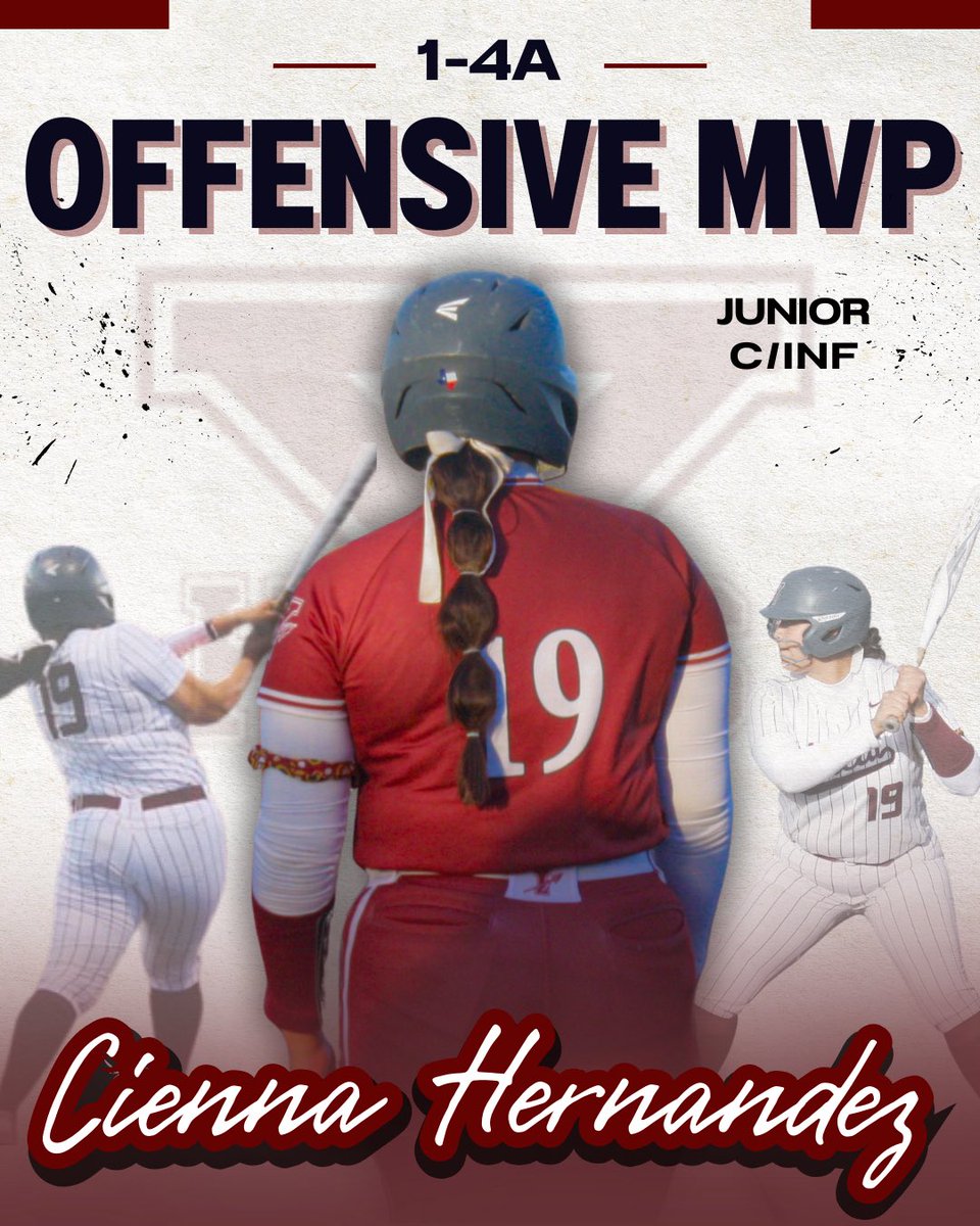 Congratulations to our Junior, Cienna for earning Offensive MVP in district 1-4A ❤️🫶🏼🥎🏹 We are so proud of you! 💪🏼