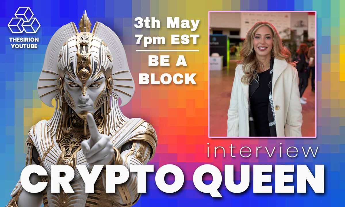 ThesirionOne's tweet photo. Tomorrow, Saturday 3th May at 7 pm EST, we're pleased to launch our interview section with @Queen1Crypto
A real builder of decentralization and community. Join us to talk about DeFi, tools, community, and much more!
https://t.co/1G0ATxWG5t https://t.co/uenxgABpKH