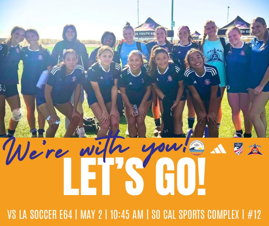SolarSoccerClub's tweet photo. Cheering on this group today in the @USYouthSoccer National League Semifinal in Oceanside, CA.  👏 #solarproud #solarusys #solarnation @NationalLeague 
Solar South 06/07 FDL Adames https://t.co/mucB1NcovX