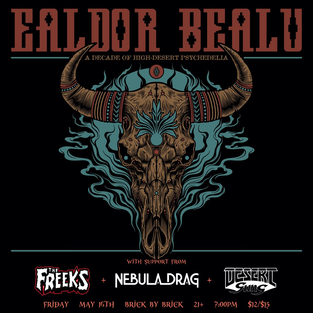 Two weeks out ✌️ Don't miss <a href="/ebealu/">Ealdor Bealu</a> with <a href="/the_freeks/">The Freeks</a> <a href="/nebuladrag/">Nebula Drag</a> and #DesertSuns on May 16th! bit.ly/EB25SD #LiveAtBxB #EaldorBealu #thefreeks #heavypsych #postdoom <a href="/RecordsDesert/">Desert Records</a>