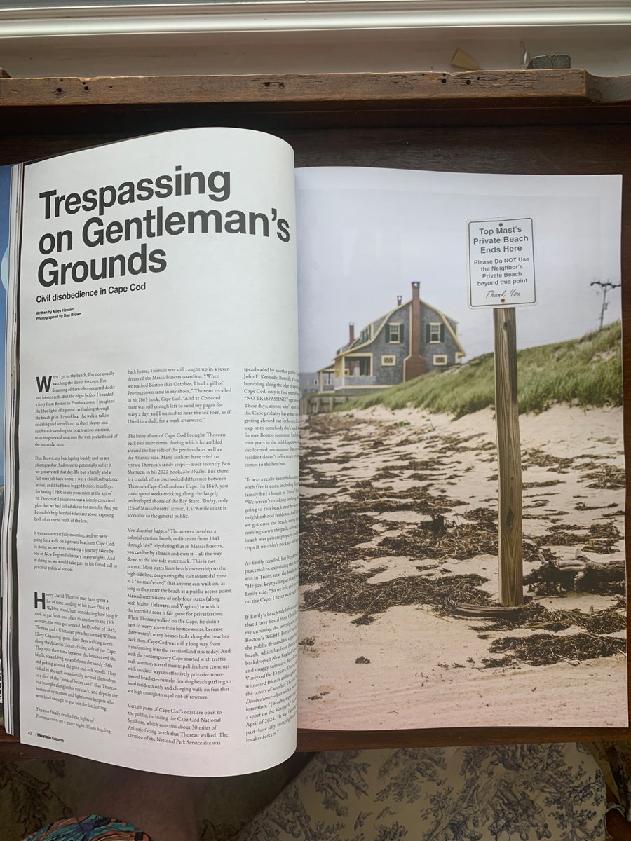 MilesPerHoward's tweet image. Of all the stories I’ve written in recent years, this one might be the biggest and closest to my heart. For Mountain Gazette, I went for a long summer trek along private beaches in Cape Cod; a sliver of Massachusetts’ privatized coastline. Which we should reopen to the public.