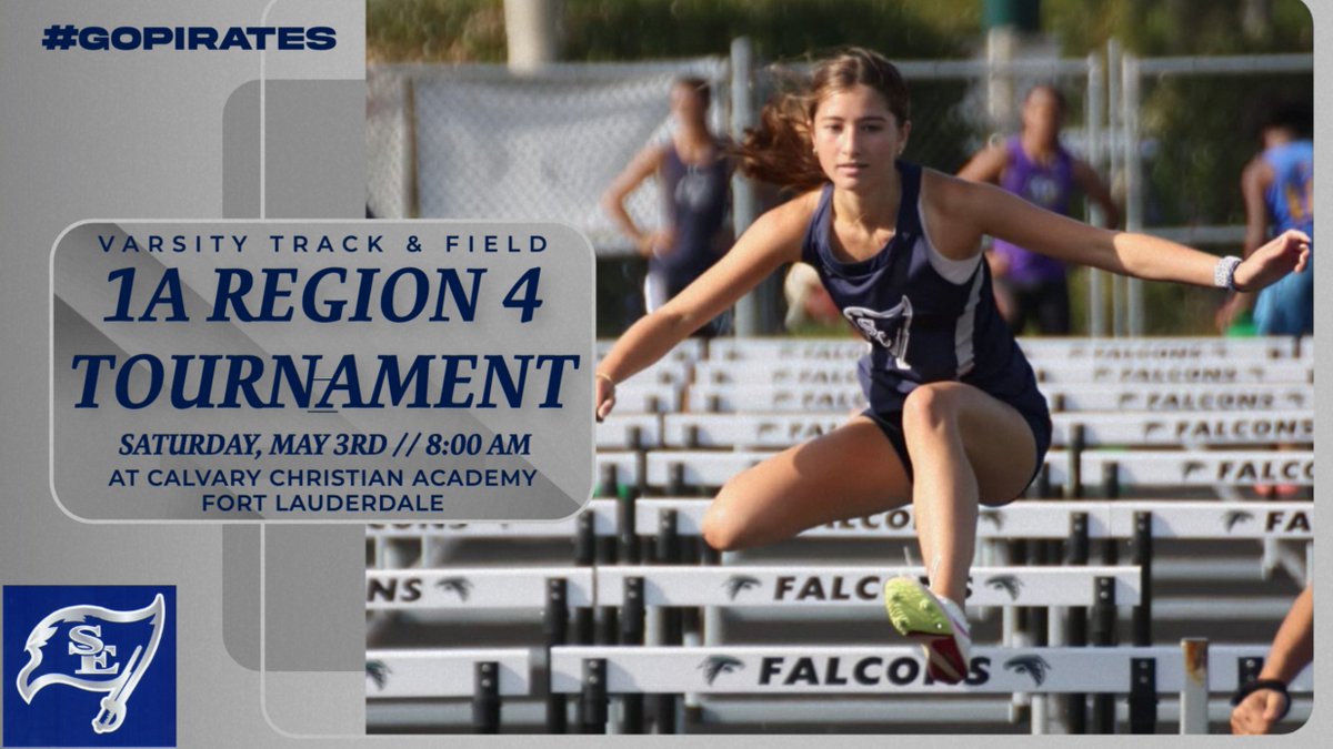 🏴‍☠️ Good luck to our SES Varsity Track &amp; Field athletes who will be competing at the 1A Region 4 Tournament Meet tomorrow, 5/3, in Fort Lauderdale! #HereWeGoPirates