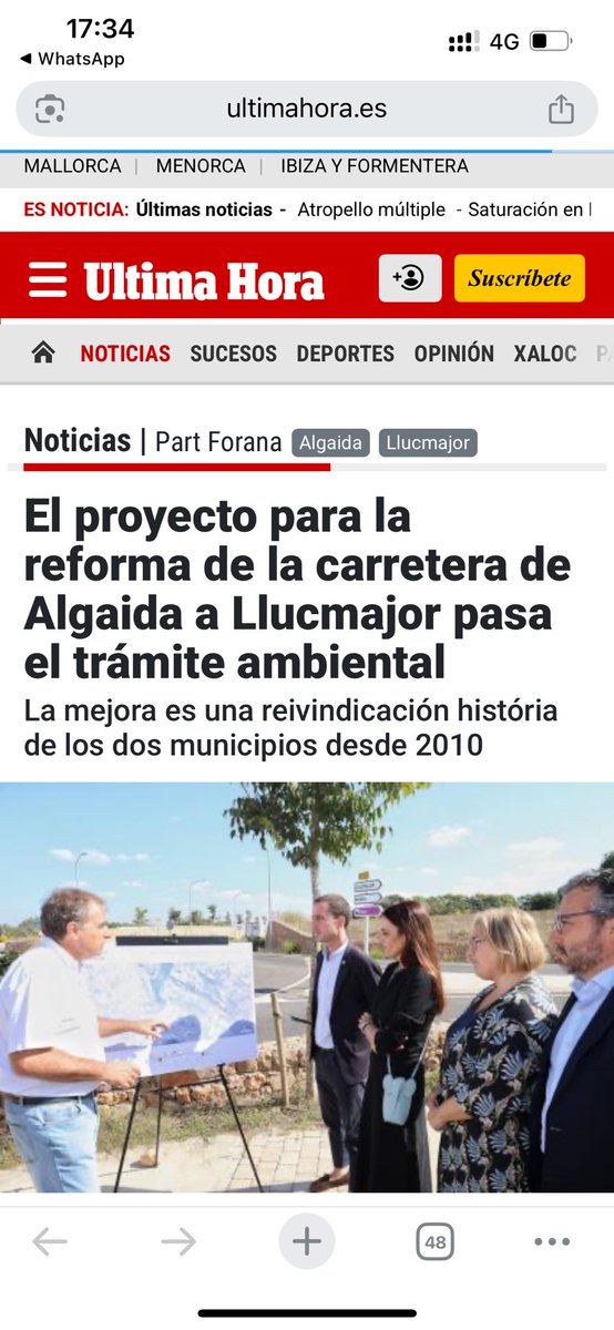 La reforma de la carretera de Llucmajor a Algaida que impulsa el Consell de Mallorca obté l’avaluació d’impacte ambiental favorable
<a href="/Ll_Galmes/">Llorenç Galmés</a> <a href="/frubioaguilo/">Fernando Rubio</a> <a href="/PPdeMallorca/">Partit Popular de Mallorca</a>
