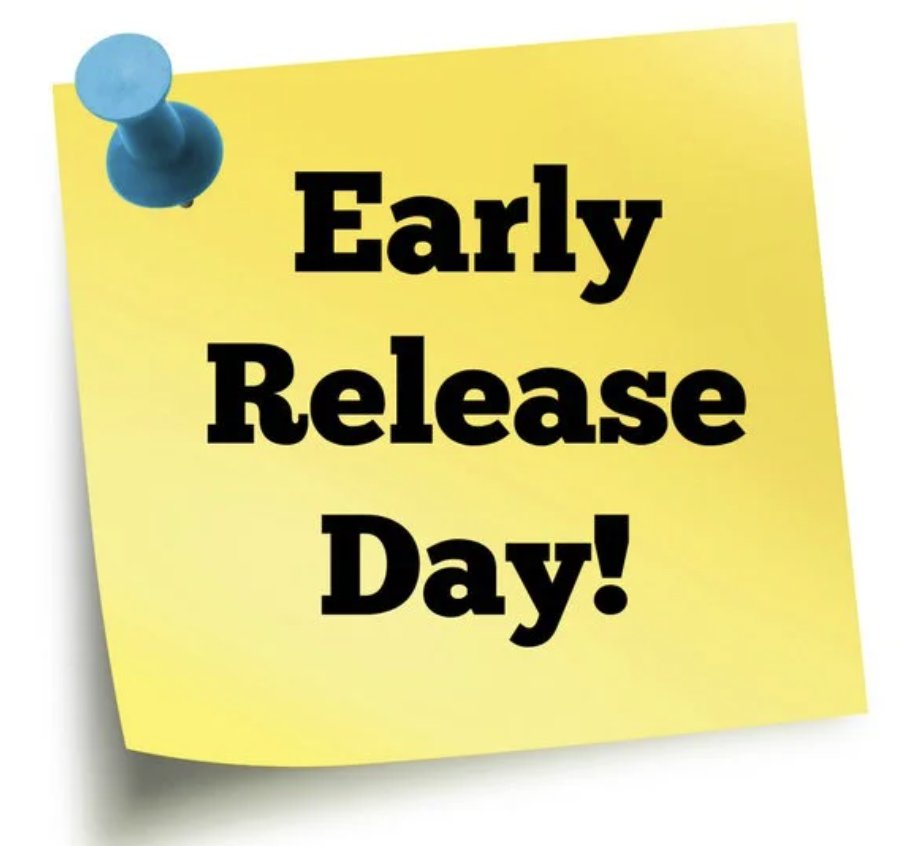 Next Wednesday, May 7th, will be an Early Release Day for all students. Middle School students will be dismissed at 11:30 a.m