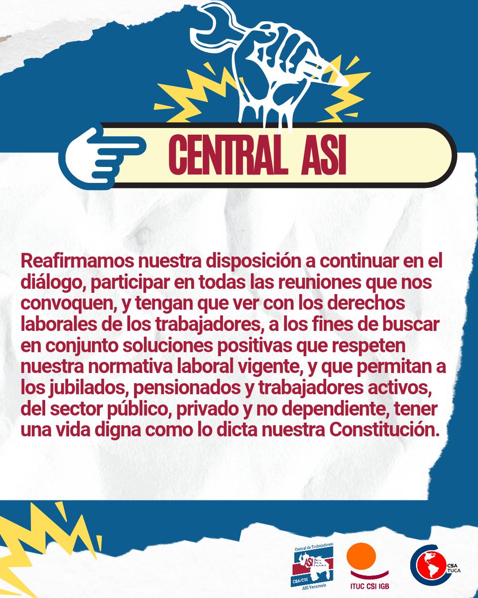 Seguimos firmes ante la lucha por la defensa de nuestros derechos, con propuestas innovadoras que permitan soluciones reales y aterrizadas para todos los trabajadores.
✊🏻Derecho que no se defiende es derecho que se pierde 
#AumentoSalarial
#AumentodelSalarioMinimoprogresivo
