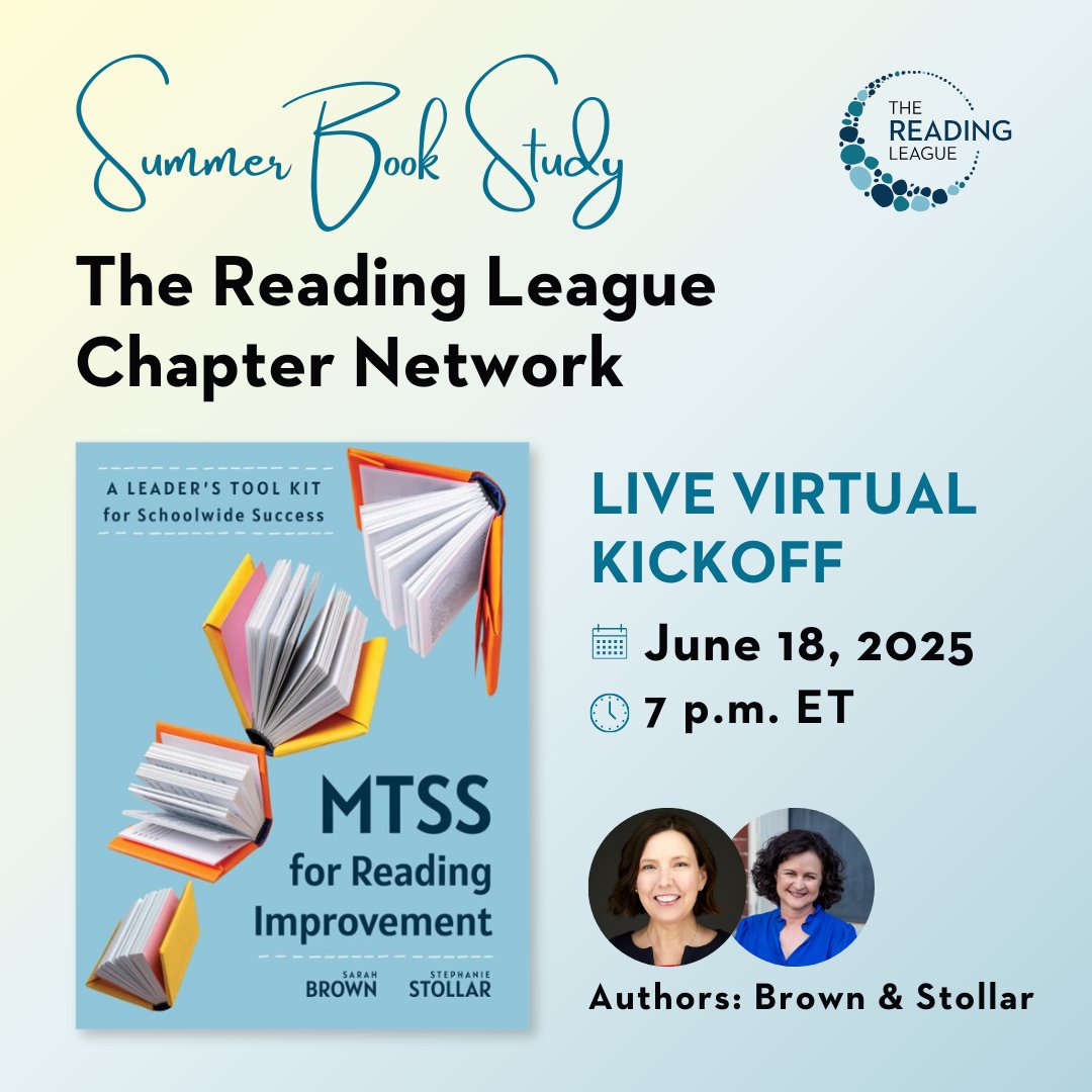 Ready to level up your literacy instruction this summer?

Join TRL Chapter Network for a free virtual book study on “MTSS for Reading Improvement” by Sarah Brown &amp; Stephanie Stollar.
 
Kickoff is Wednesday, June 18, at 7 p.m. ET. 

Learn more:
hubs.la/Q03kX5Jq0