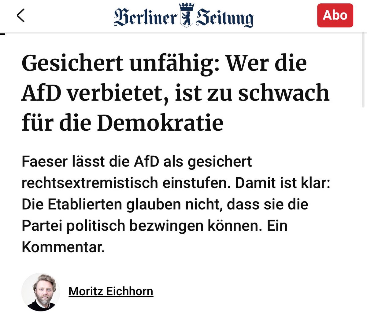 Dr. Maximilian Krah MdB (@krahmax) on Twitter photo Exzellenter Kommentar zur Verfolgung der AfD in der <a href="/berlinerzeitung/">Berliner Zeitung</a>! berliner-zeitung.de/politik-gesell… Exzellenter Kommentar zur Verfolgung der AfD in der <a href="/berlinerzeitung/">Berliner Zeitung</a>! berliner-zeitung.de/politik-gesell…