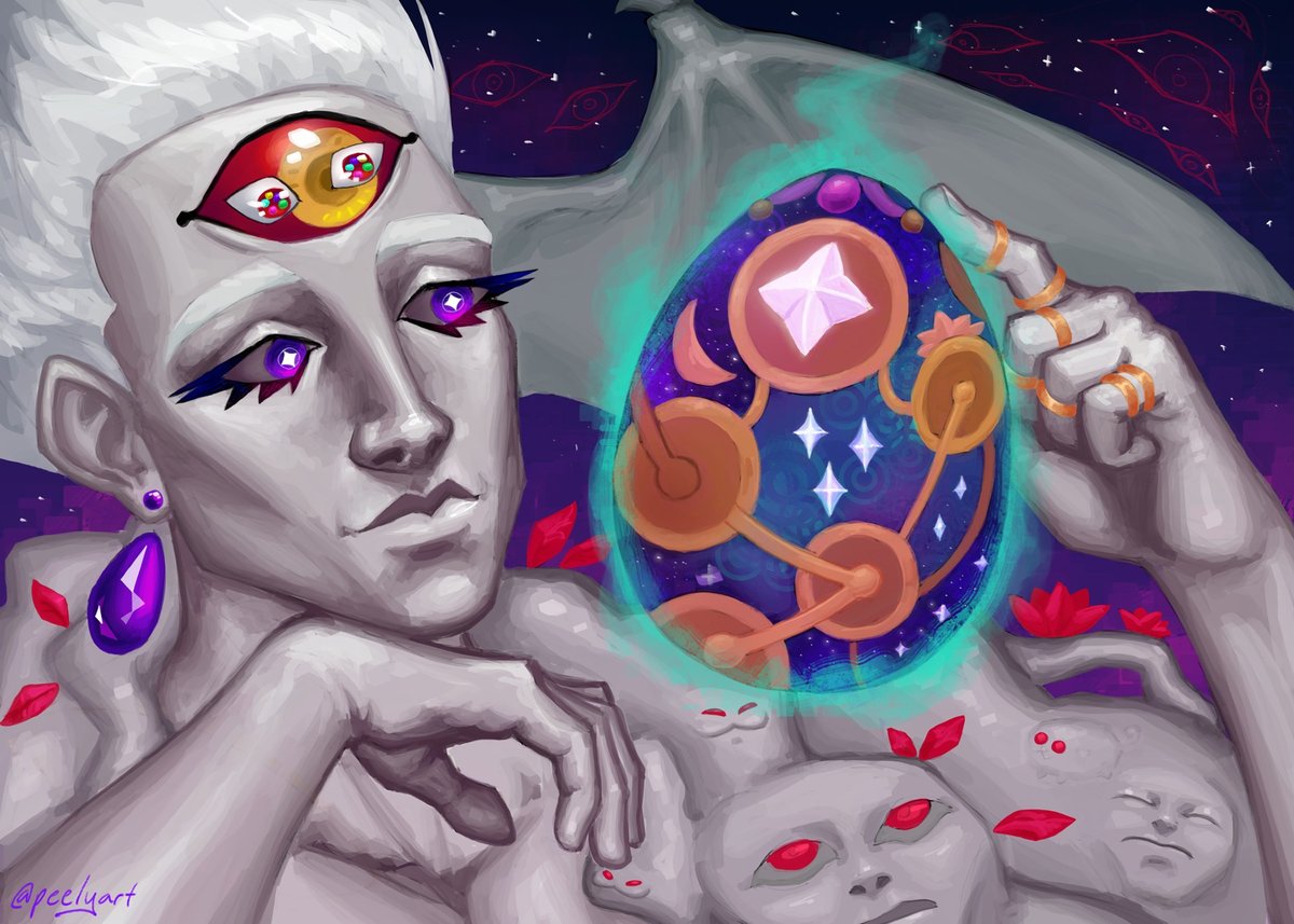 Chaos pondering their egg

#hadesgame #chaos #illustration