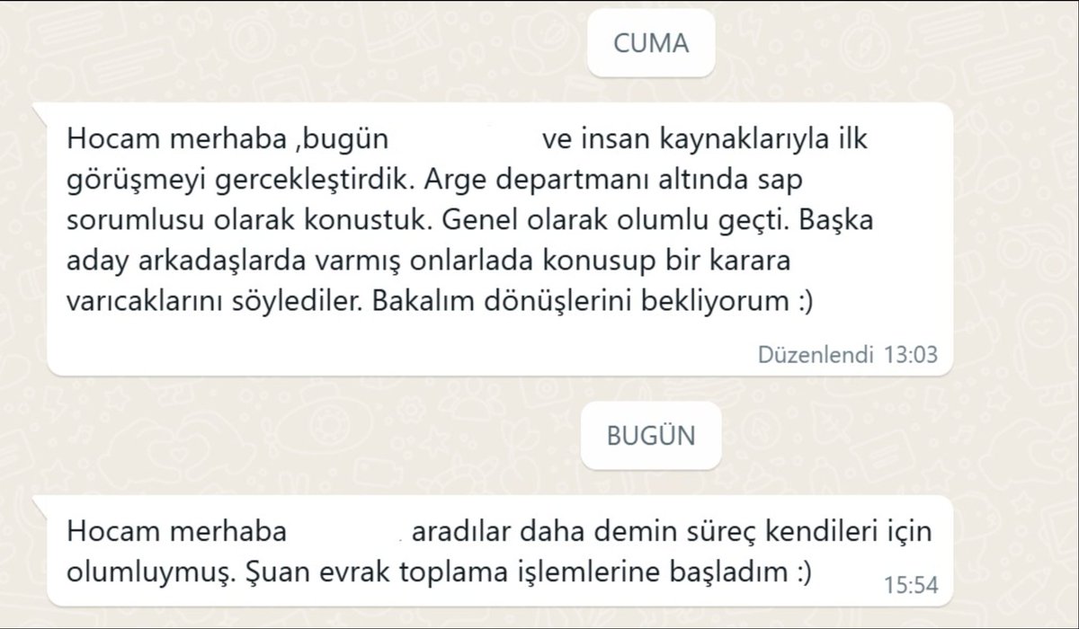 🎉 Yazılımın eğitim tarafında bu işin en büyük ödülü işte tam olarak bu mesajlar!

Öğrencilerim projelerimi paylaştıklarında içim hala kıpır kıpır oluyor ama açıkçası işler bizim için biraz daha değişti.

👑 Aylar süren yoğun emekle yetiştirdiğimiz öğrencilerimizin, sektörde