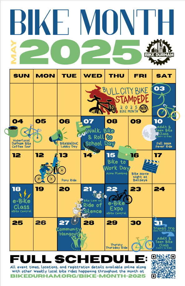NCDOT Integrated Mobility (@ncdot_imd) on Twitter photo We're rollin' into #BikeMonth with a TON of events happening statewide. Check out <a href="/BikeDurham/">Bike Durham</a>'s full calendar of events and join the ride! 🚲 😍
Learn more ➡️ bikedurham.org/bike-month-2025 We're rollin' into #BikeMonth with a TON of events happening statewide. Check out <a href="/BikeDurham/">Bike Durham</a>'s full calendar of events and join the ride! 🚲 😍
Learn more ➡️ bikedurham.org/bike-month-2025