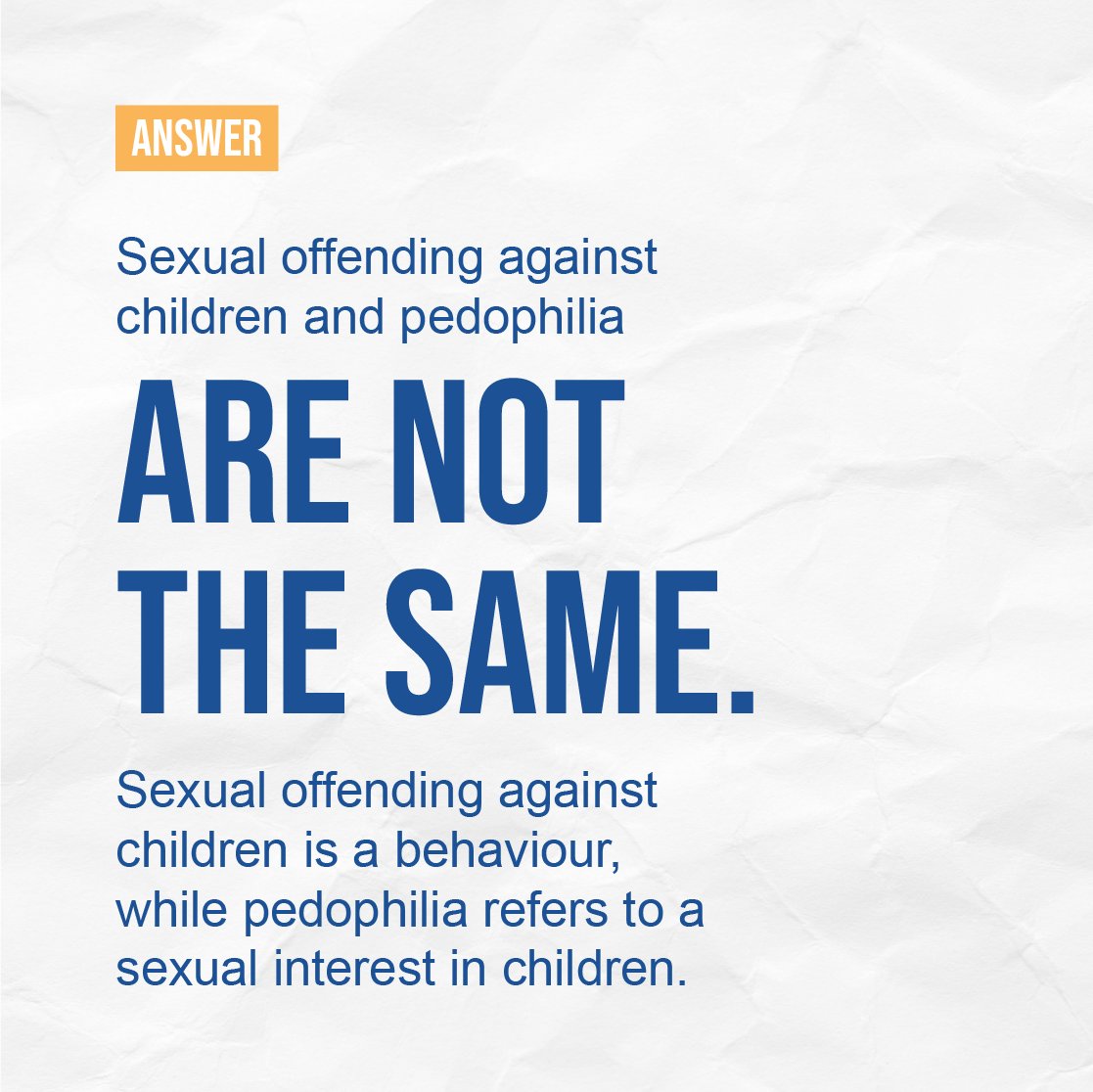 talking4change's tweet image. People who choose to sexually offend against children may do so for reasons other than sexual interest in children, and we must address all these factors if we wish to prevent child sexual abuse.
To learn more, visit talkingforchange.ca/faq/