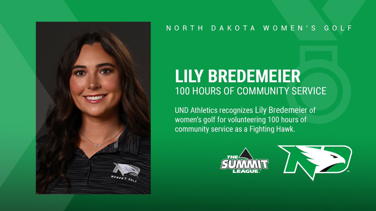 UND Student-Athlete Leadership (@und_sa_lead) on Twitter photo Congratulations to <a href="/UNDwgolf/">UND Women's Golf</a>’s Lily Bredemeier for volunteering 100 hours of community service! #UNDproud Congratulations to <a href="/UNDwgolf/">UND Women's Golf</a>’s Lily Bredemeier for volunteering 100 hours of community service! #UNDproud