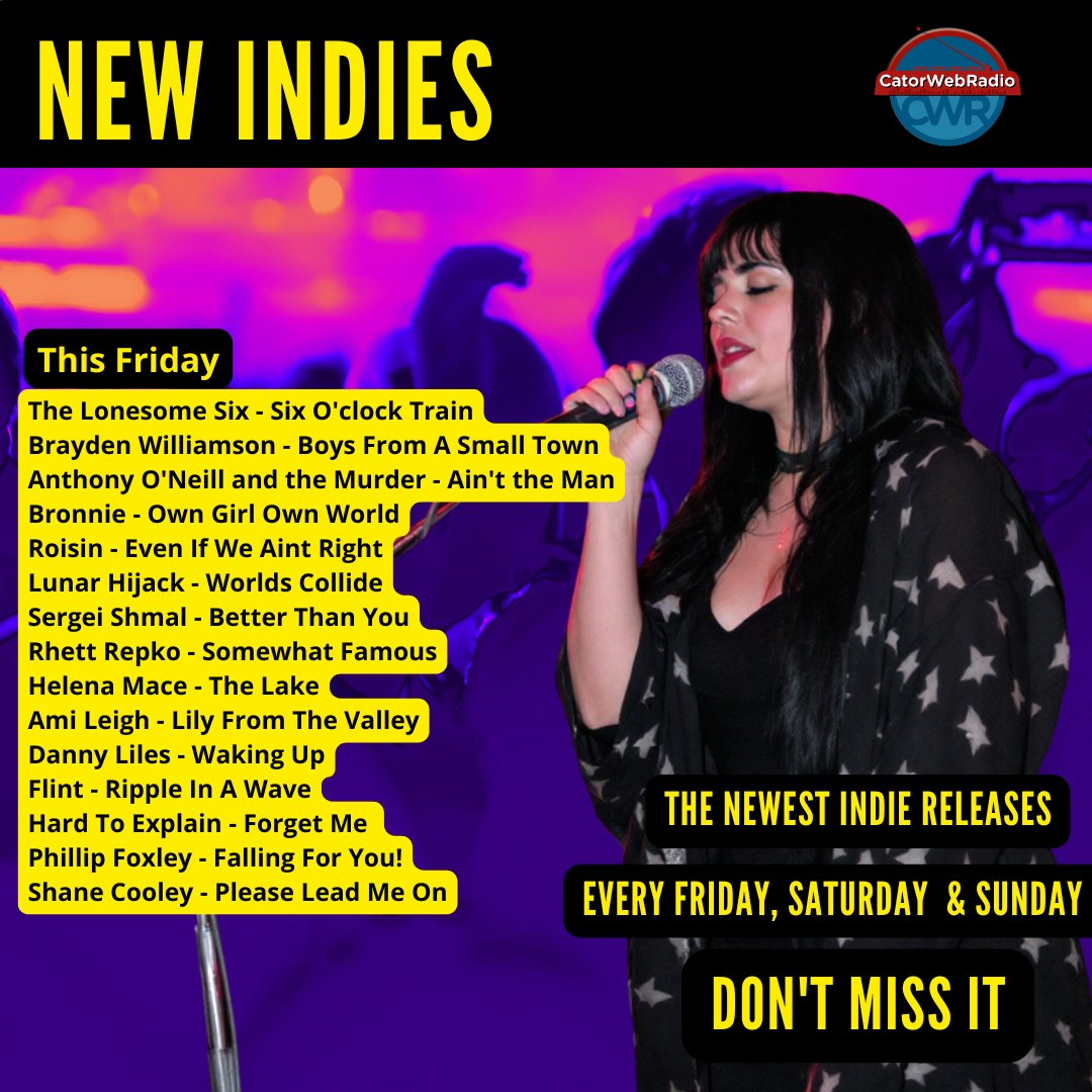 Catorweb radio (@catorwebradio) on Twitter photo #NowPlaying #NewIndies
<a href="/Lonesome6band/">The Lonesome Six</a>
#BraydenWilliamson
<a href="/andthemurder/">Anthony O'Neill and the Murder</a>
<a href="/BronnieMusic/">BRONNIE</a>
#Roisin
#lunarhijack @lunarhijack
#SergeiShmal
<a href="/RhettRepko/">Rhett Repko</a>
@HelenaMace
<a href="/amileighmusic/">amileighmusic</a>
<a href="/DannyLiles2/">Danny Liles</a>
@BandFlint
<a href="/HTE_Band/">Hard To Explain</a>
<a href="/foxleyinfo/">Phillip Foxley</a>
<a href="/shane_cooley/">Shane Cooley</a> #NowPlaying #NewIndies
<a href="/Lonesome6band/">The Lonesome Six</a>
#BraydenWilliamson
<a href="/andthemurder/">Anthony O'Neill and the Murder</a>
<a href="/BronnieMusic/">BRONNIE</a>
#Roisin
#lunarhijack @lunarhijack
#SergeiShmal
<a href="/RhettRepko/">Rhett Repko</a>
@HelenaMace
<a href="/amileighmusic/">amileighmusic</a>
<a href="/DannyLiles2/">Danny Liles</a>
@BandFlint
<a href="/HTE_Band/">Hard To Explain</a>
<a href="/foxleyinfo/">Phillip Foxley</a>
<a href="/shane_cooley/">Shane Cooley</a>