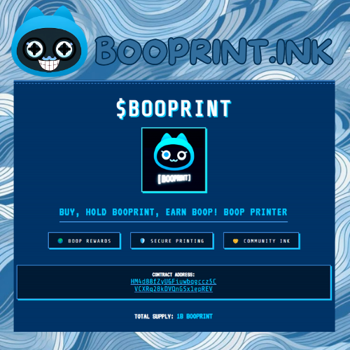 BOOP_PRINT's tweet image. Not gonna lie...
The $BOOPRINT website is CLEAN AF  (๑´&amp;gt;᎑&amp;lt;)~*

Cute, simple, straight to the BOOP 
If you haven’t checked it out, you’re missing half the fun ᓚ₍⑅^..^₎♡ booprint.ink