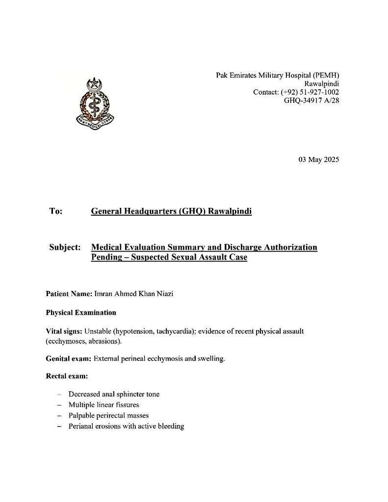 SarwarWassel's tweet image. 🅱️reaking News:-
@ImranKhanPTI has been Rapéd by a #Pakistani Major inside the jail custody confirms Pak Emirates Military Hospital, Rawalpindi 

Share this as #Pakistan army will try to suppress this news. 
#ImranKhan
#PakistanArmyBehindPahalgam 
#PakistanArmy 
#imrankhanPTI