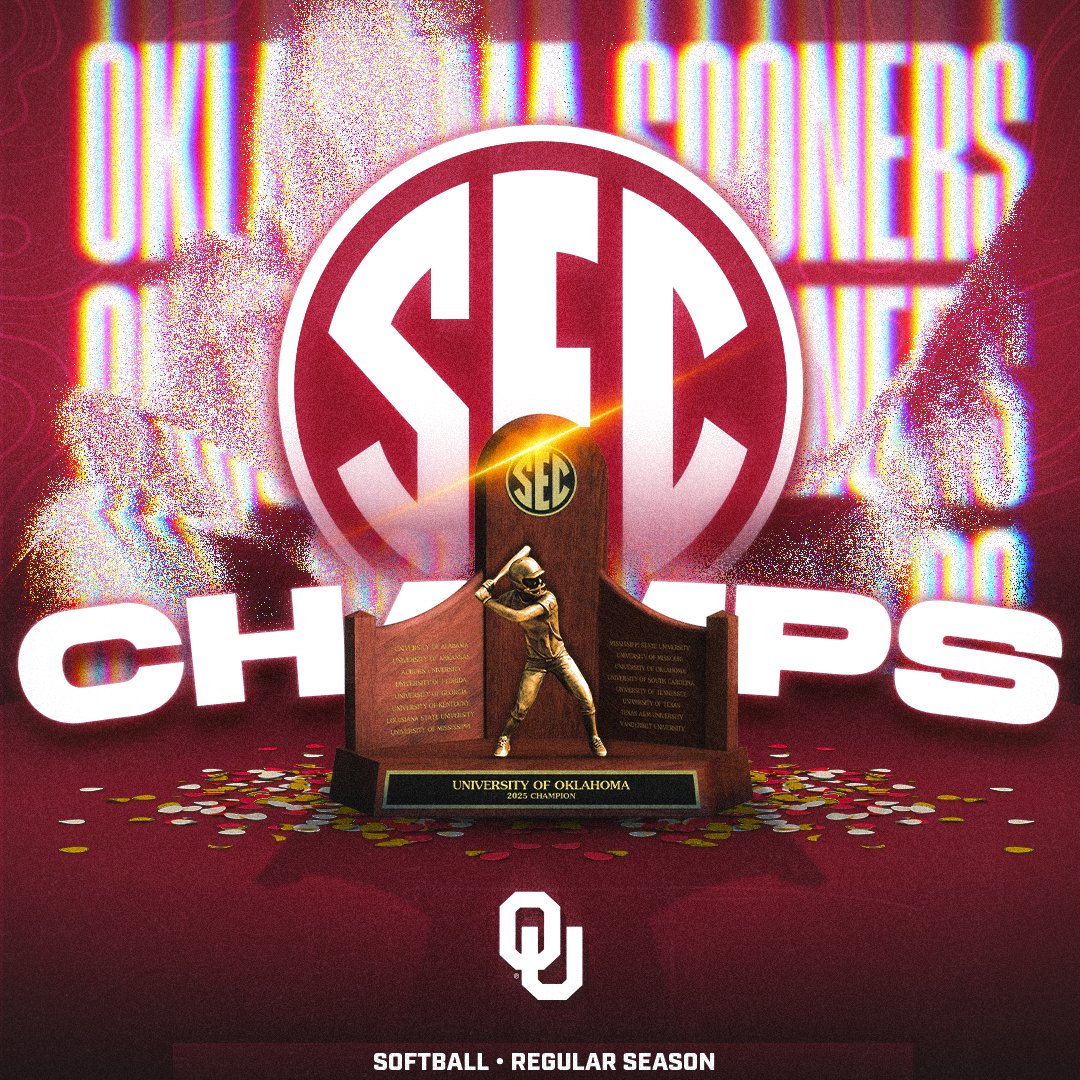 Southeastern Conference (@sec) on Twitter photo BOOMER. 🚨👑
<a href="/OU_Softball/">Oklahoma Softball</a> captures the 2025 SEC Softball Regular Season crown!
#SECSB x #ItJustMeansMore BOOMER. 🚨👑
<a href="/OU_Softball/">Oklahoma Softball</a> captures the 2025 SEC Softball Regular Season crown!
#SECSB x #ItJustMeansMore