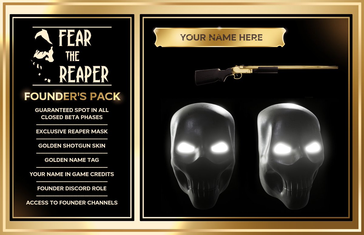 PFGReaperGame's tweet image. The Founder&apos;s Pack for Fear The Reaper is available now! 
Grab it at: fearthereapergame.itch.io/founders-pack
Be sure to join our Discord to redeem the non-Steam rewards: discord.gg/dkeNrV8MAk