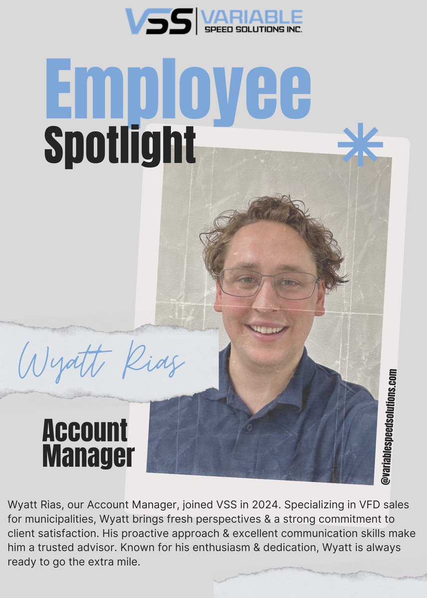 variablespeeds's tweet photo. Meet Wyatt Rias, our incredible Account Manager at VSS! https://t.co/YXkO6cIlmH