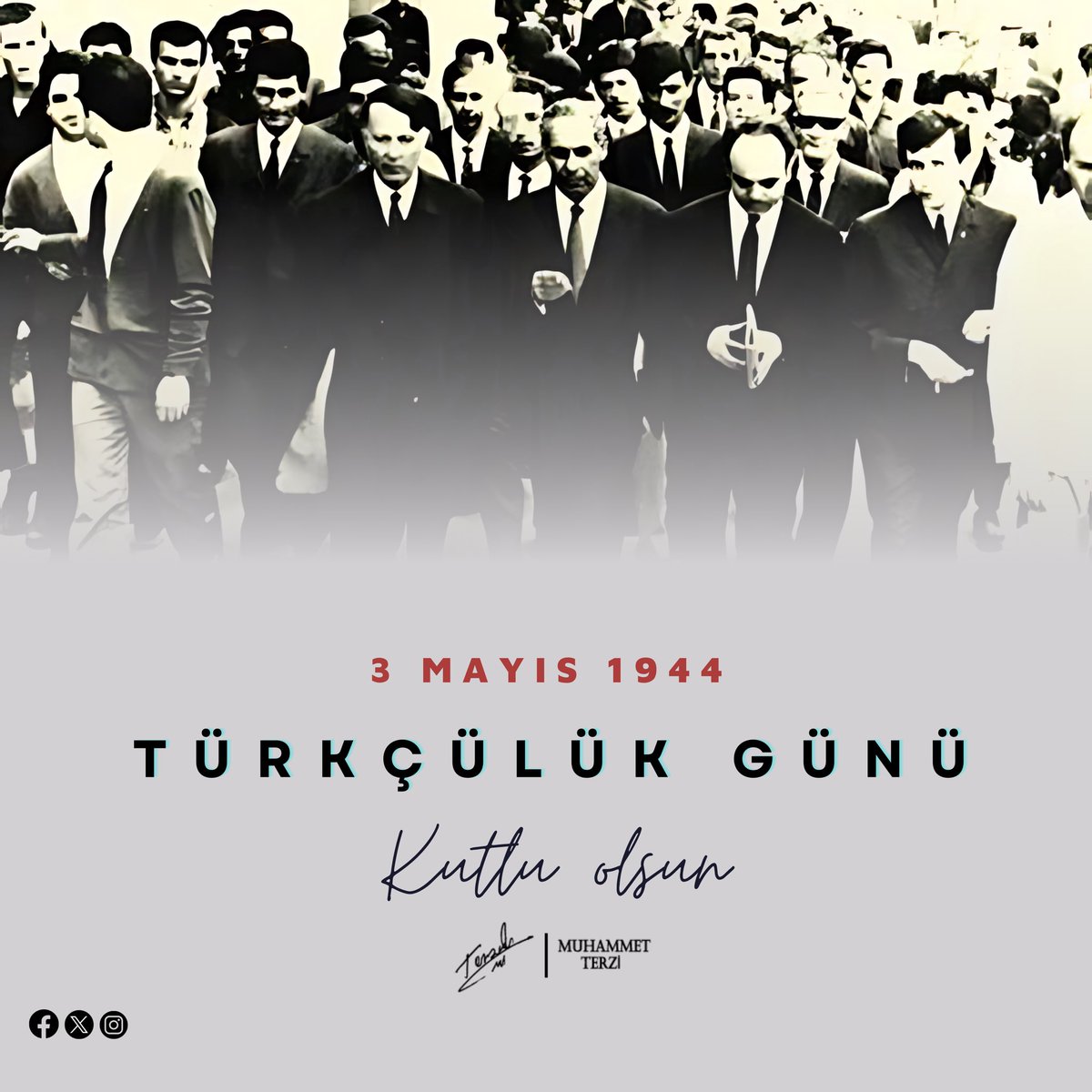 Bu özel gün vesilesiyle, Türk milletinin yüce değerlerine sadakatle bağlı kalan bütün Türkçüleri rahmet ve minnetle anıyor, Türk milletinin ebedi varlığı için çalışan herkese saygılarımızı sunuyoruz.

Dil bir, gönül bir, ülkü bir

#3MayısTürkçülükGünü
#kerkük