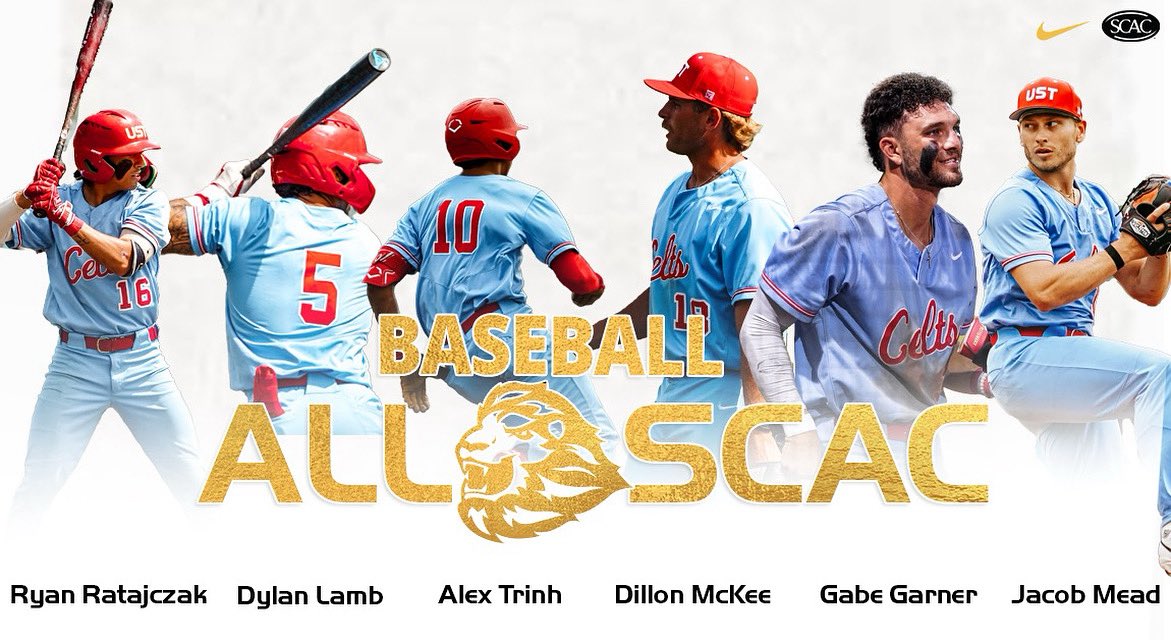 UST Athletics (@ustathletics) on Twitter photo Congrats to 2025 All SCAC Baseball Honorees !
Dillon McKee – First Team
Alex Trinh – First Team
Dylan Lamb – Second Team
Gabe Garner – Honorable Mention
Jacob Mead – Honorable Mention
Ryan Ratajczak – Honorable Mention
<a href="/USTCeltsBSB/">UST Baseball</a> Congrats to 2025 All SCAC Baseball Honorees !
Dillon McKee – First Team
Alex Trinh – First Team
Dylan Lamb – Second Team
Gabe Garner – Honorable Mention
Jacob Mead – Honorable Mention
Ryan Ratajczak – Honorable Mention
<a href="/USTCeltsBSB/">UST Baseball</a>