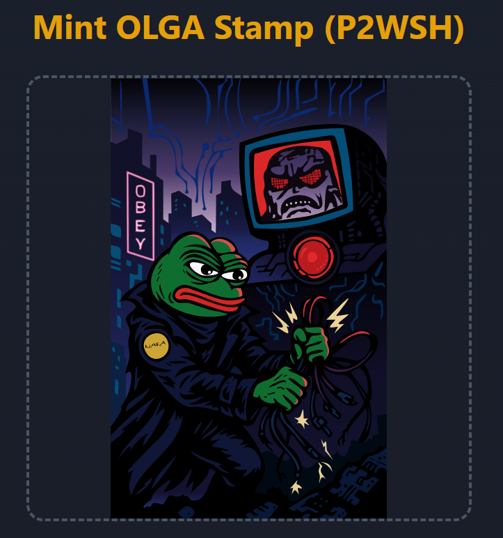 Logik185's tweet image. Was trying to wait for BTC to cool off. It’s in queue.

2.6MB → 61KB.
No detail lost.
That’s compressionism.

#BTC #RarePepe #CodeIsArt

@NSIDirectory @BTCStampArt @Stampchain