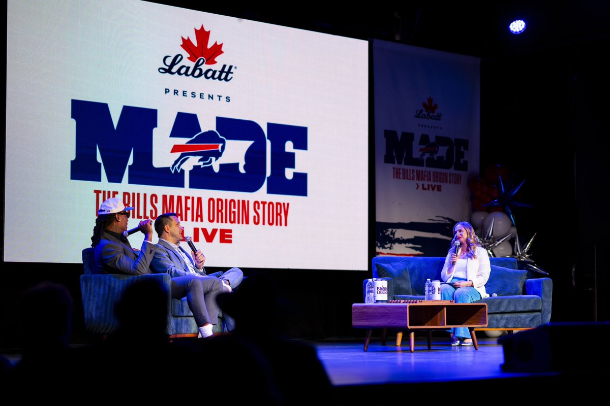 MadGlab's tweet photo. Had the BEST time as the emcee for MADE: The #Bills Mafia Origin Story‼️

Adam Schefter, Stevie Johnson, Del Reid and our team did a fantastic job of sharing the story behind the birth of Bills Mafia. 

So much gratitude to work alongside a fan base as special as #BillsMafia https://t.co/2f1B0fDMCH