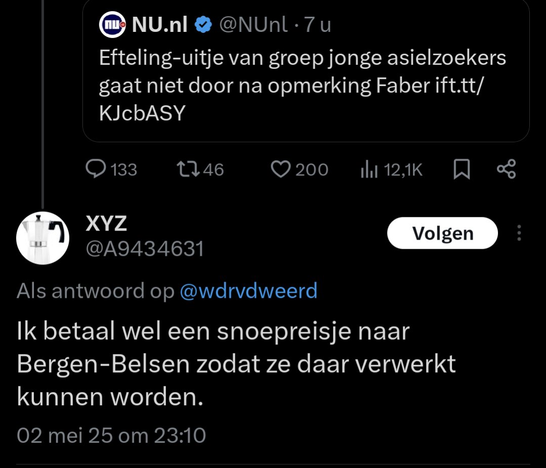 Moet je dit nu gewoon even lezen, dit is dus wat de PVV losmaakt in mensen. Het is echt walgelijk. Als we het Nederland waarin ik opgroeide nog door willen geven aan volgende generaties dan moeten we echt heel rap afscheid gaan nemen van de PVV.