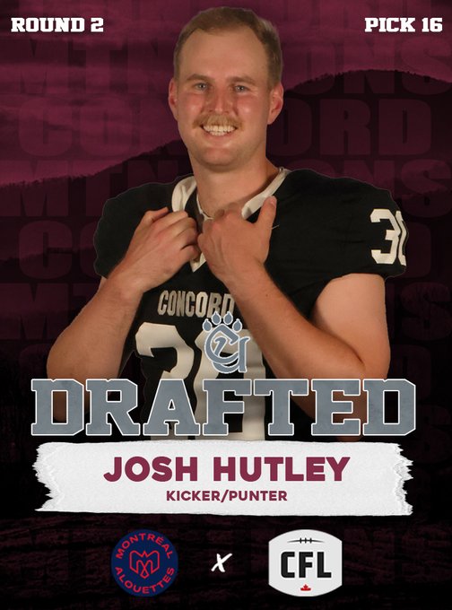 Congrats <a href="/josh_hutley/">Josh Hutley</a> on getting drafted to the <a href="/CFL/">CFL</a> <a href="/MTLAlouettes/">Alouettes de Montréal</a> . Great athlete, greater human.