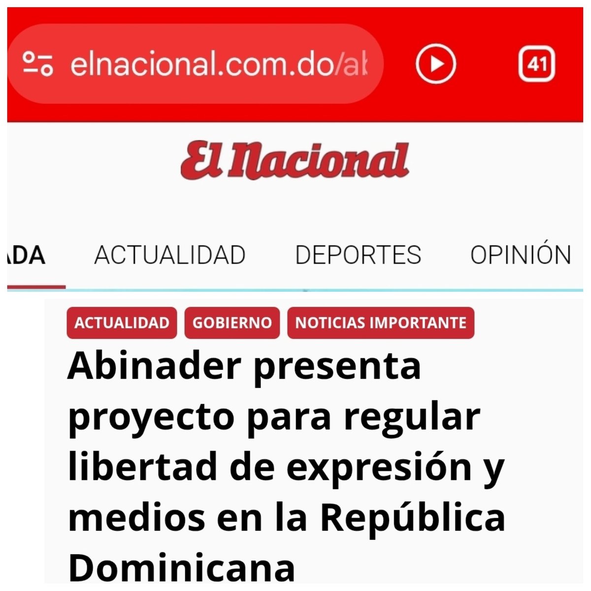 JuniorBuenoRod2's tweet photo. Envíen mil proyecto de ley para querer callar la verdad y mil veces estaremos firme defendiendo la libertad de expresión.
@viva la libertad de prensa que tanto creía el #PRM cuando estaba en oposición. https://t.co/F0JWzMLK4y