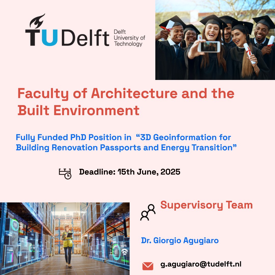 PhDScanner (@phdscanner) on Twitter photo ๐ข๐ข Fully funded #PhDVacancy alert . Please โป share widely.
โ
Passionate about #3D #geoinformatics #programming #Architecture ๐ฅ๏ธ๐๏ธ๐๐
โ
Rare <a href="/NWOFunding/">NWO Funding</a> fully funded #PhDposition for upto 4โฃ years within the Faculty of Architecture and the Built Environment <a href="/tudelft/">TU Delft</a> ๐ข๐ข Fully funded #PhDVacancy alert . Please โป share widely.
โ
Passionate about #3D #geoinformatics #programming #Architecture ๐ฅ๏ธ๐๏ธ๐๐
โ
Rare <a href="/NWOFunding/">NWO Funding</a> fully funded #PhDposition for upto 4โฃ years within the Faculty of Architecture and the Built Environment <a href="/tudelft/">TU Delft</a>