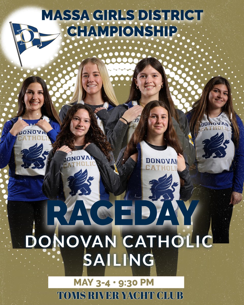 All eyes on the water this weekend!
Donovan Catholic Sailing is proud to compete in the MASSA Girls District Championship on May 3–4, 2025, hosted right here at the Toms River Yacht Club.

Follow the results live:
scores.hssailing.org/s25/massa-2025…