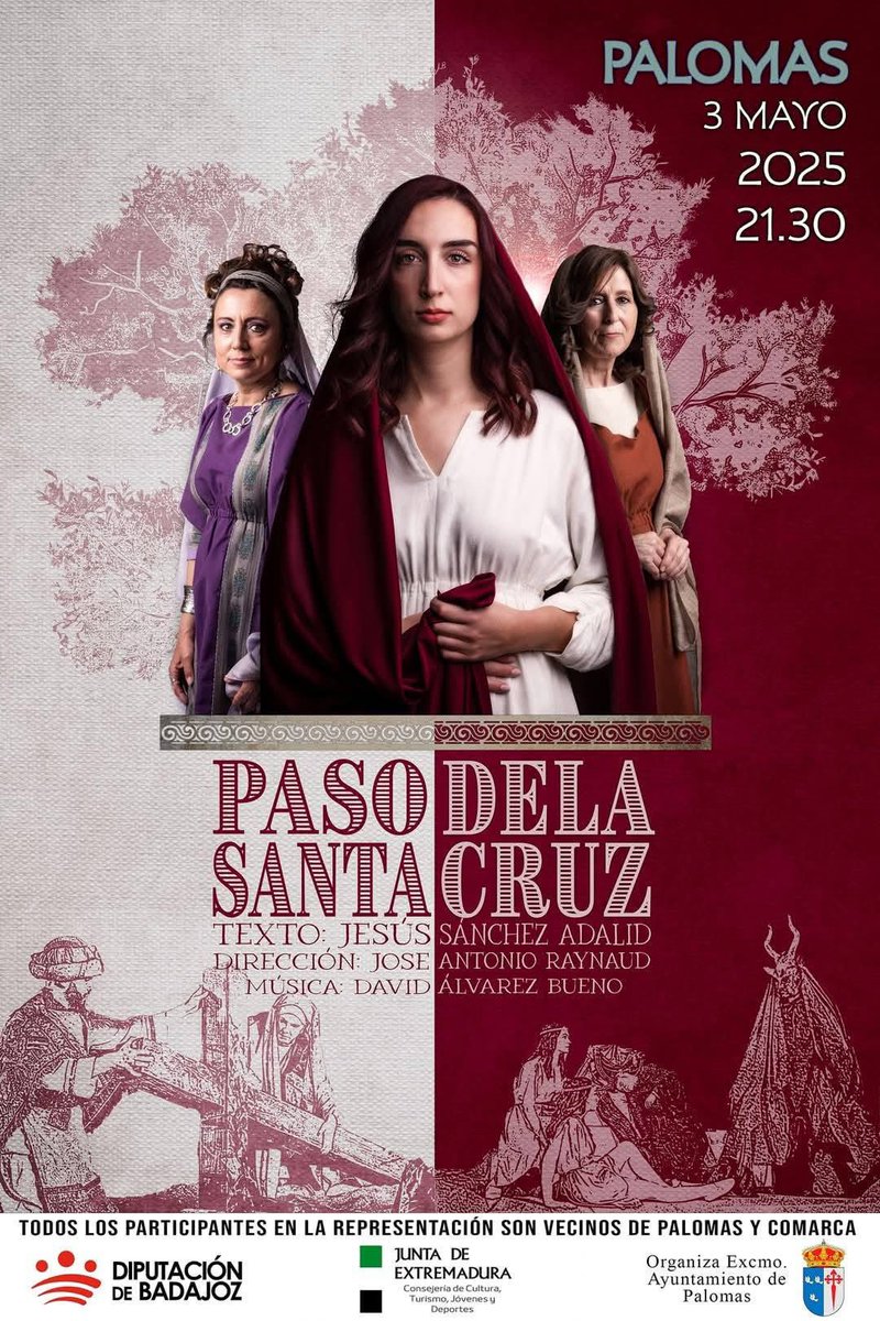 PALOMAS (Badajoz).
Sábado 3 de mayo de 2025.

Auto Sacramental
PASO DE LA SANTA CRUZ

<a href="/CampanerosEx/">CAMPANEROS DE EXTREMADURA</a> colabora realizando el repique de campanas de la torre mudéjar de la iglesia de Ntra. Sra. de Gracia.
 
+Info: facebook.com/share/1Bqszf8A…

Junta de Extremadura
juntaex.es/w/20250429-pal…