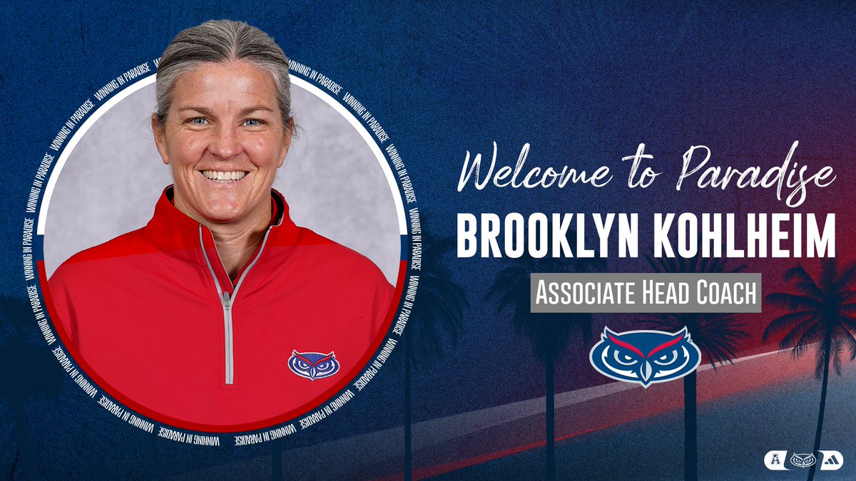 Florida Atlantic Women’s Basketball (@fauwbb_hoops) on Twitter photo We are excited to welcome <a href="/CoachKohlheim/">Brooklyn Kohlheim</a> to Paradise as our associate head coach! 🏝️
📰 bit.ly/4jFeORm
#WIP🏝️ We are excited to welcome <a href="/CoachKohlheim/">Brooklyn Kohlheim</a> to Paradise as our associate head coach! 🏝️
📰 bit.ly/4jFeORm
#WIP🏝️