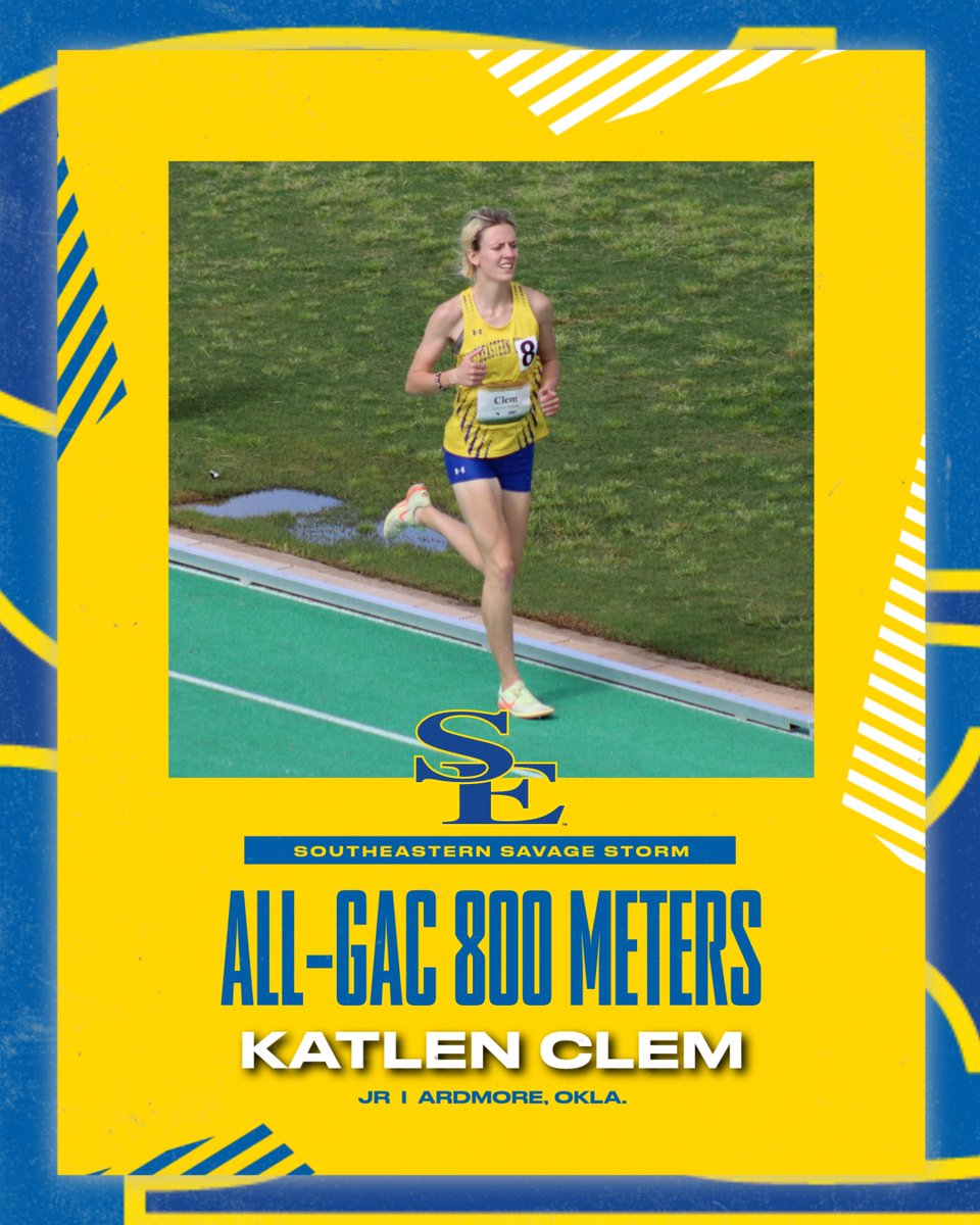 Southeastern Athletics (@gosoutheastern) on Twitter photo Katlen Clem added a THIRD All-GAC honor with her finish in the 800 meter final!
<a href="/SavageStormXCTF/">Southeastern Oklahoma State XC/TF</a> | #GoSoutheastern | #TakeCover Katlen Clem added a THIRD All-GAC honor with her finish in the 800 meter final!
<a href="/SavageStormXCTF/">Southeastern Oklahoma State XC/TF</a> | #GoSoutheastern | #TakeCover