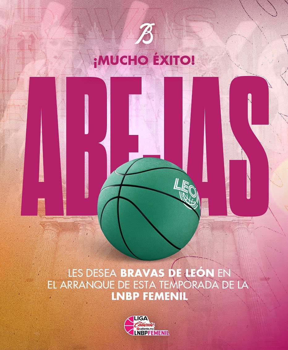 ¡Éxito Abejas! 🏀🤝🥎

De parte de Las Bravas, queremos enviarle toda nuestra energía positiva a las Abejas Femenil en su nueva temporada. ¡VAMOS CON TODO LEÓN! 🦁🔥