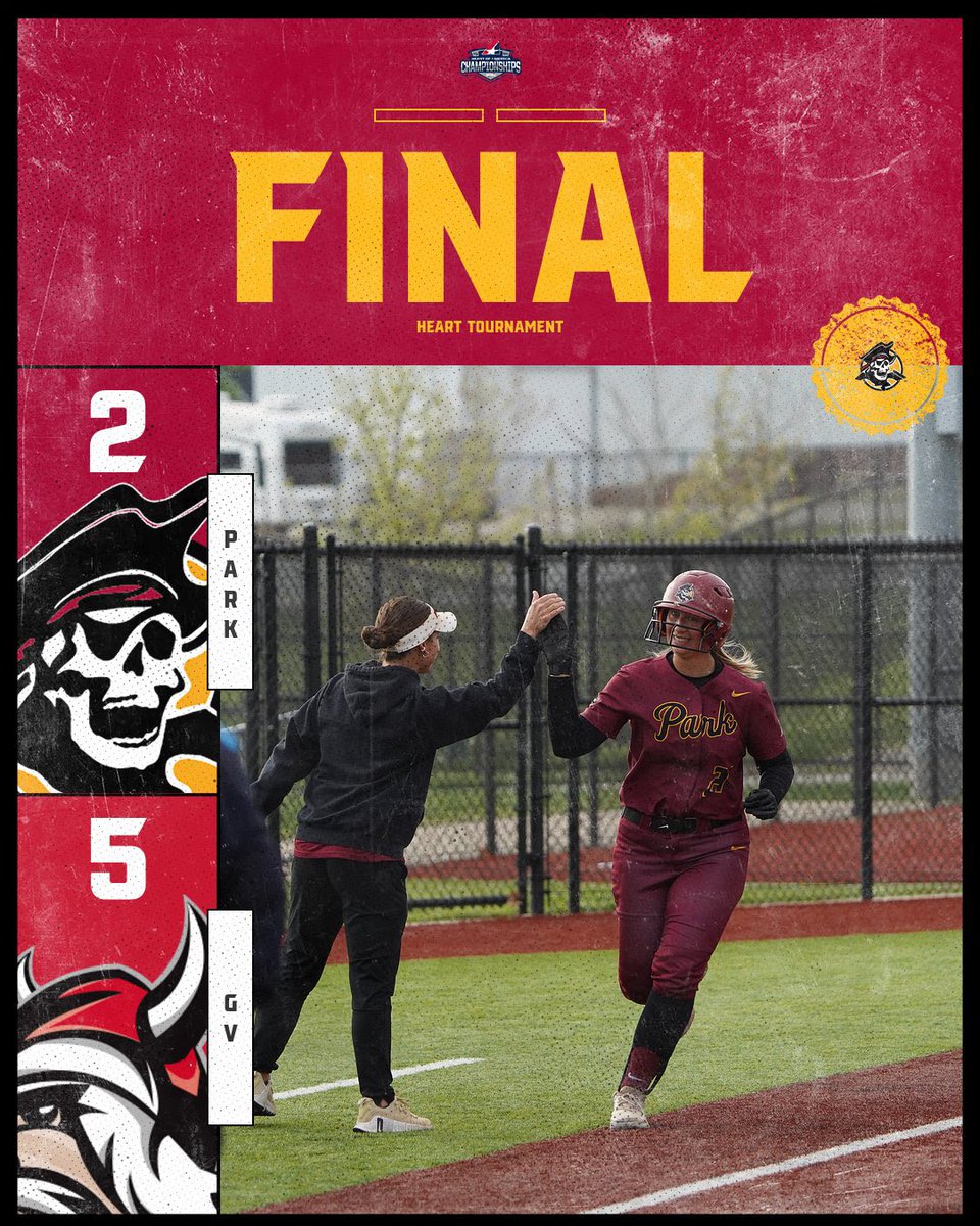 Park Pirates (@parkpirates) on Twitter photo 🥎, No. 2 Grand View defeats No. 3 Park 5-2 in a hard-fought contest in the <a href="/HeartSportsNews/">Heart of America Athletic Conference</a> Tournament. The Pirates have a short turnaround with a 7:30pm elimination game with No. 5 Benedictine tonight!🏴☠️ <a href="/park_softball95/">Park Pirates Softball</a> 🥎, No. 2 Grand View defeats No. 3 Park 5-2 in a hard-fought contest in the <a href="/HeartSportsNews/">Heart of America Athletic Conference</a> Tournament. The Pirates have a short turnaround with a 7:30pm elimination game with No. 5 Benedictine tonight!🏴☠️ <a href="/park_softball95/">Park Pirates Softball</a>