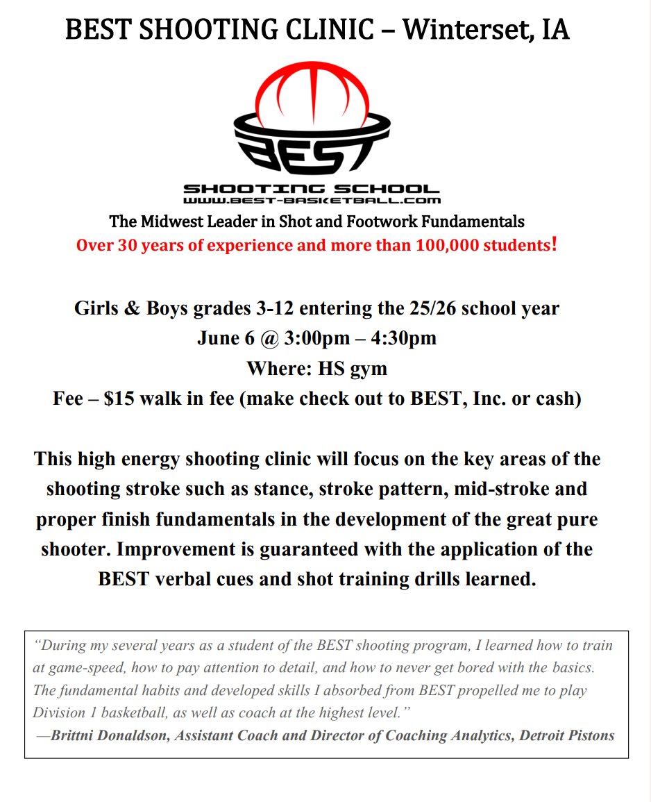 Winterset, IA BEST Shooting Clinic!!