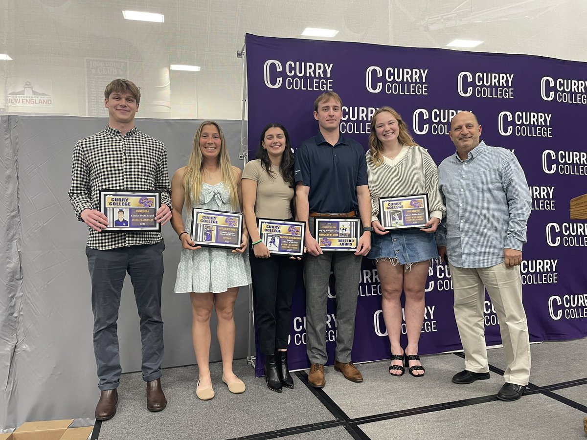 Curry Leadership Awards Nite.  Student-Athlete award winners:  Ellis Laaksonen, Grayson Goolgasian. Erik Leonard, Natalia O’Kleasky, Vivi Helquist, Luke Hill.
Congrats and Go Colonels.  #bleedpurple