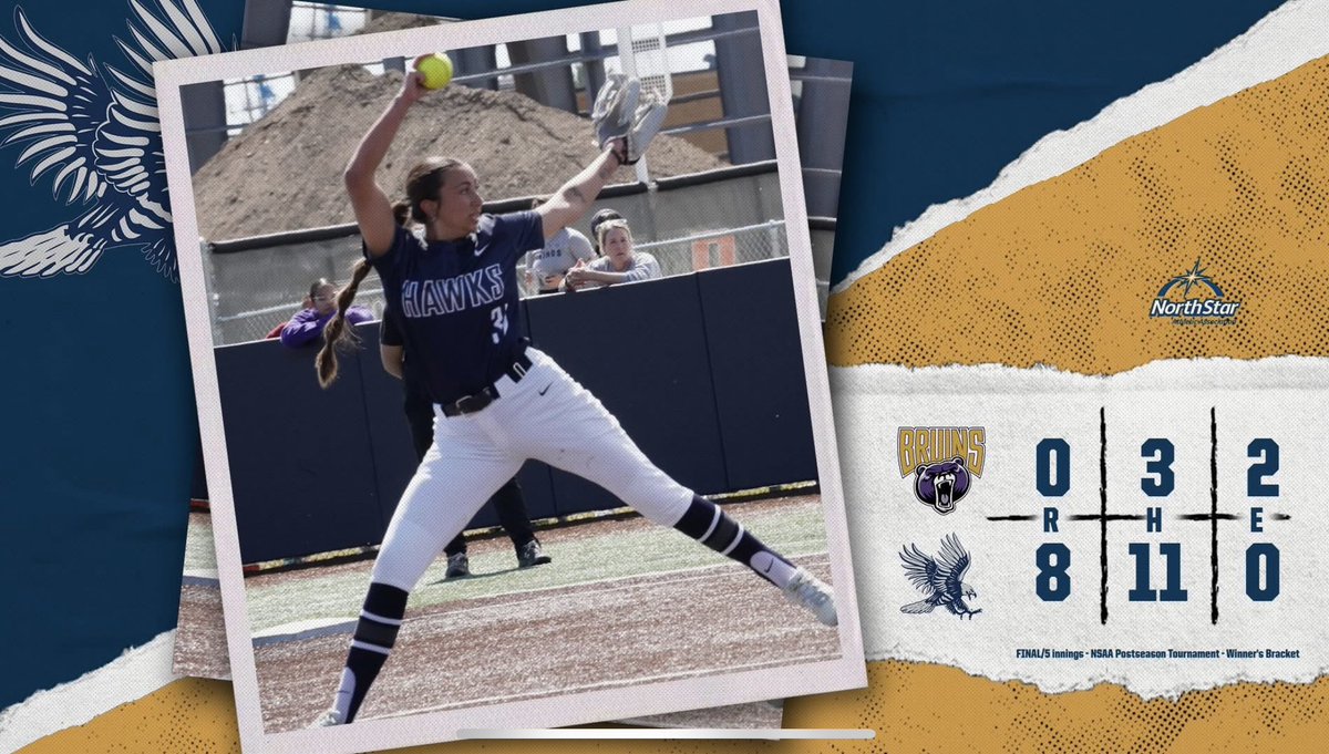 North Star (@playnorthstar) on Twitter photo 🥎 <a href="/dsubluehawks/">DSU Blue Hawks</a> completed winner's bracket shut down with an 8-0 five-inning victory over <a href="/BUBruins/">Bellevue Bruins</a>.
DiSU faces UJ in remaining undefeated teams Saturday; BU faces Mayville State (N.D.) at 6 p.m. MT.
Tournament Central: playnorthstar.com/news/2025/4/28… 🥎 <a href="/dsubluehawks/">DSU Blue Hawks</a> completed winner's bracket shut down with an 8-0 five-inning victory over <a href="/BUBruins/">Bellevue Bruins</a>.
DiSU faces UJ in remaining undefeated teams Saturday; BU faces Mayville State (N.D.) at 6 p.m. MT.
Tournament Central: playnorthstar.com/news/2025/4/28…
