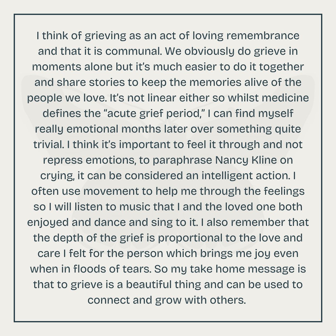 Day 88/100

“ Day 88/100

“I think of grieving as an act of loving remembrance and that it is communal. We obviously do grieve in moments alone but it’s much easier to do it together and share stories to keep the memories alive of the people we love.”

#100wordproject #loss