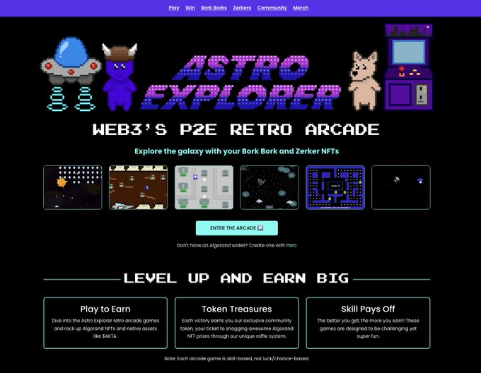 Algorand Foundation (@algofoundation) on Twitter photo Algorand's very own P2E retro arcade exists over at <a href="/Astro_Explorer_/">Astro Explorer | Bork Borks & Zerkers</a> 👾
Play retro arcade games and win NFT prize and memecoins such as $MONKO, $WOOP, $MEEP and more! Algorand's very own P2E retro arcade exists over at <a href="/Astro_Explorer_/">Astro Explorer | Bork Borks & Zerkers</a> 👾
Play retro arcade games and win NFT prize and memecoins such as $MONKO, $WOOP, $MEEP and more!