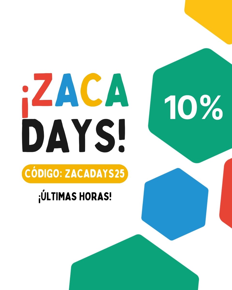 Último día de Zacadays 💥

¡Ojo! No desaproveches el descuento de ese jueguecito o accesorio de tu wishlist 🏃‍♀️
Recuerda que tienes lo que queda del día de hoy para hacerte con ellos con 10% de descuento 🎲

*Código no acumulable. Válido todo el domingo, hasta las 23:59 horas. No