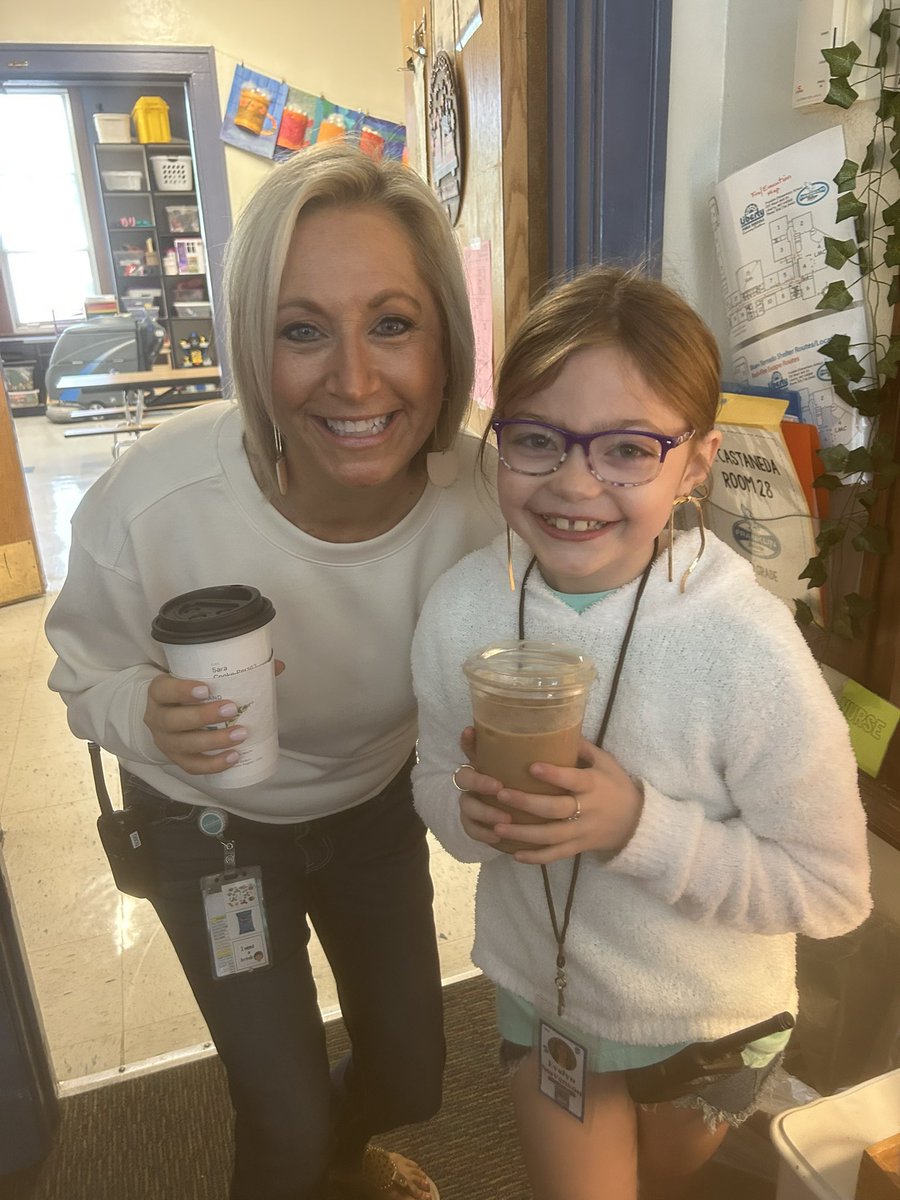 Evelyn got to help be principal for the day which she got through an auction. She even enjoyed a decaf coffee!
<a href="/LPSFranklinElem/">Franklin Elementary</a>